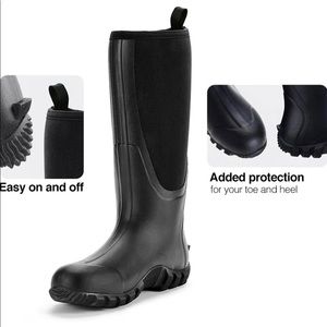 TIDEWE Rubber Boots for Men Multi-Season, Waterproof Rain Boots with Steel Shank